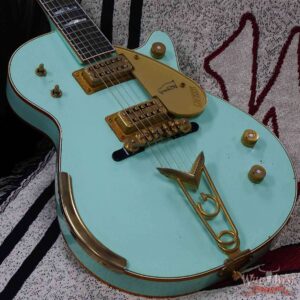 Gretsch USA Custom Shop Stephen Stern Masterbuilt G6134-CS Penguin Cadillac G Tailpiece Relic Surf Green - Image 8