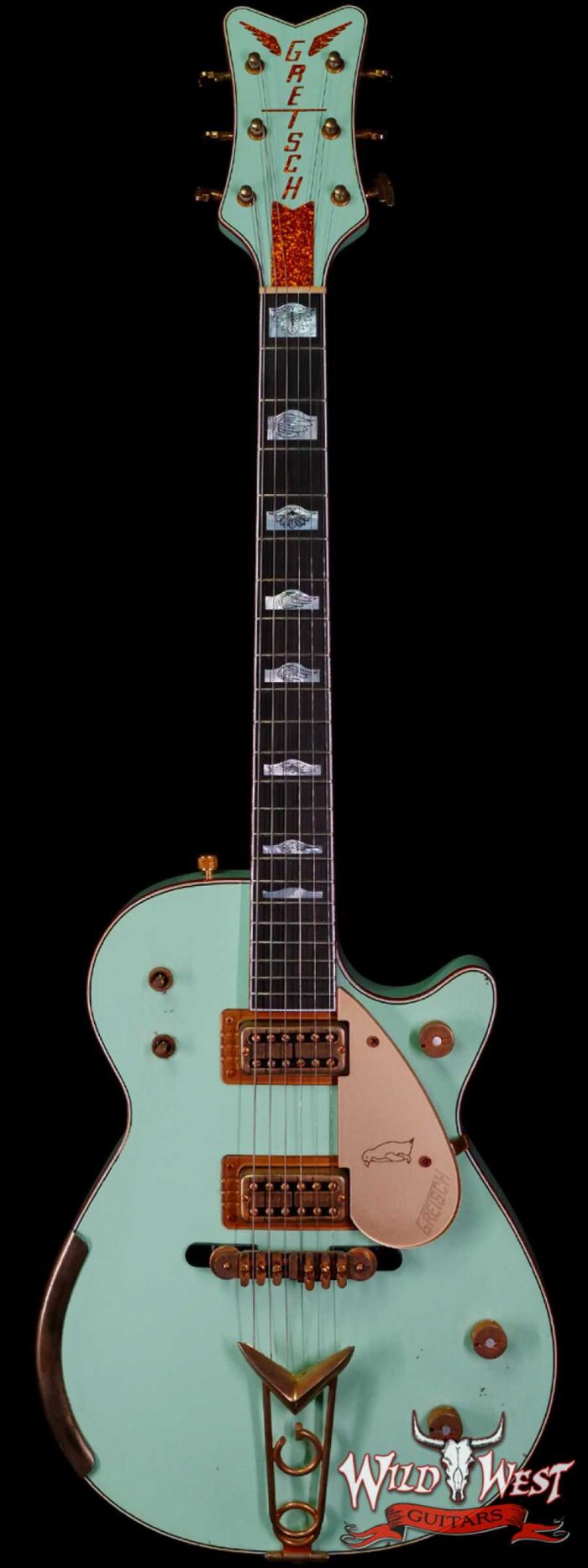 Gretsch USA Custom Shop Stephen Stern Masterbuilt G6134-CS Penguin Cadillac G Tailpiece Relic Surf Green - Image 1