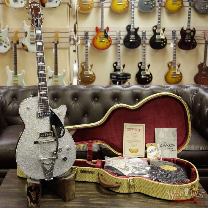 2018 Gretsch Custom Shop USA Masterbuilt Stephen Stern G6129CS 1957 Sparkle Duo Jet NOS Silver Sparkle - Image 11