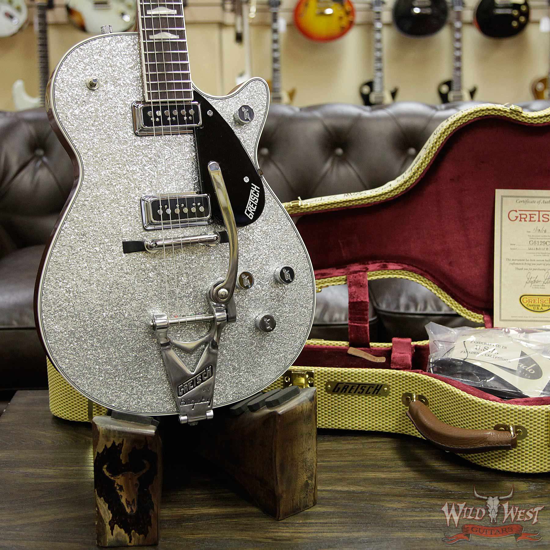 gretschcs-g6129cs-57sparklejet-uc18011587-d2__wwg.jpg 2018 Gretsch Custom Shop USA Masterbuilt Stephen Stern G6129CS 1957 Sparkle Duo Jet NOS Silver Sparkle - Image 12