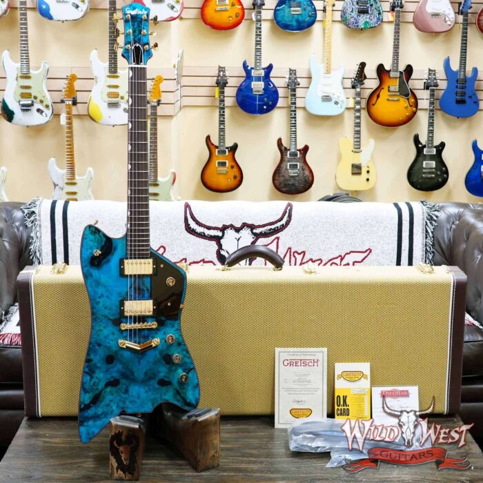 Gretsch Custom Shop Gonzalo Madrigal Masterbuilt G6199 Billy-Bo Buckeye Burl Top Brazilian Rosewood Fingerboard NOS Trans Blue One-of-a-Kind (US Only / No International Shipping) - Image 5