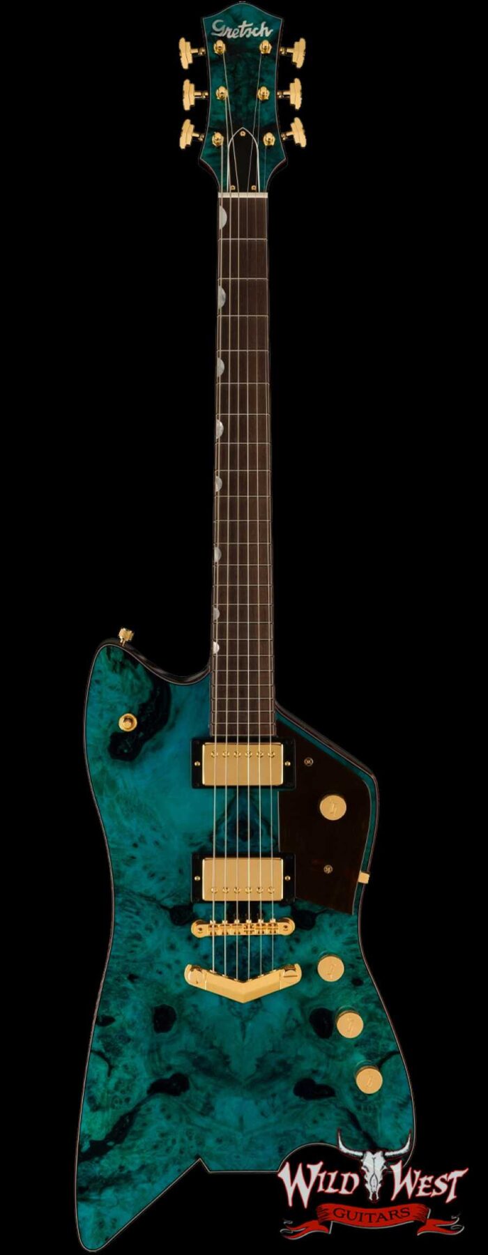 Gretsch Custom Shop Gonzalo Madrigal Masterbuilt G6199 Billy-Bo Buckeye Burl Top Brazilian Rosewood Fingerboard NOS Trans Blue One-of-a-Kind (US Only / No International Shipping) - Image 1