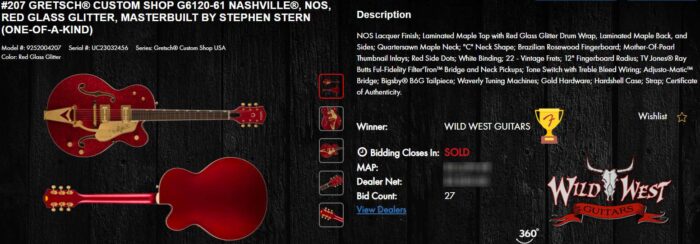 2023 Summer Event Gretsch Custom Shop Stephen Stern Masterbuilt G6120-61 Nashville NOS Red Glass Glitter - Image 14