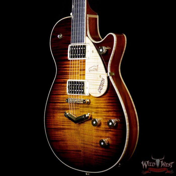 Gretsch USA Custom Shop Masterbuilt Gonzalo Madrigal G6134 ‘59 Penguin Flame Maple Top Tiger Eye Stain - Image 2