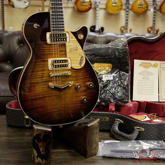 Gretsch USA Custom Shop Masterbuilt Gonzalo Madrigal G6134 ‘59 Penguin Flame Maple Top Tiger Eye Stain - Image 12