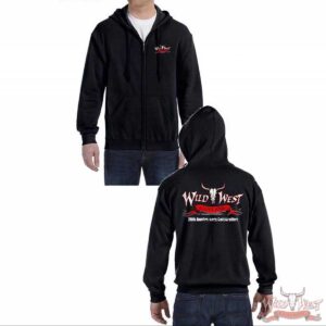 Wild West Guitars 20th Anniversary Zip Hoodie Black/Gray/Navy Blue