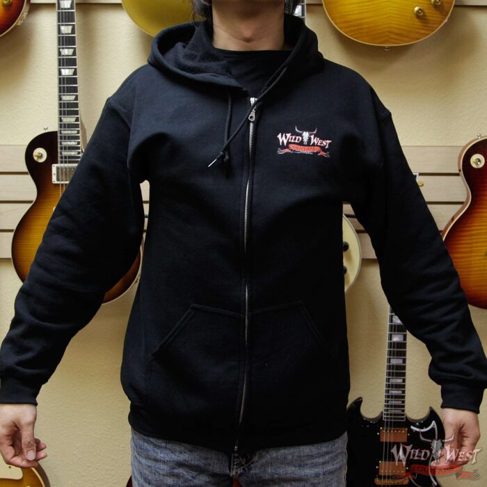 Wild West Guitars 20th Anniversary Zip Hoodie Black/Gray/Navy Blue - Image 3