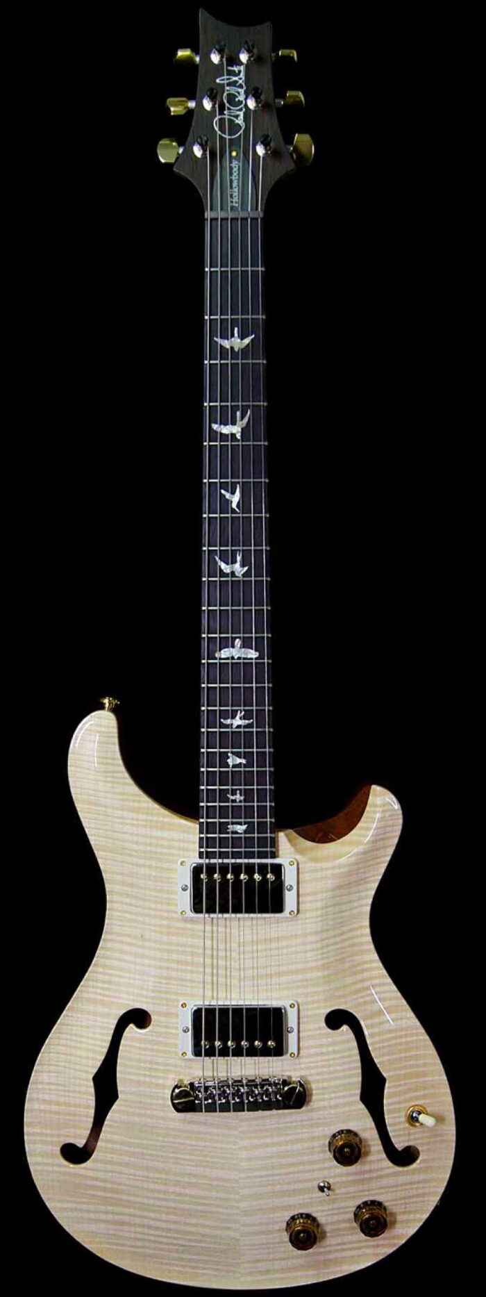 Paul Reed Smith PRS Wood Library Flame 10 Top Hollowbody I Piezo HB1 Brazilian Rosewood Board Natural - Image 1