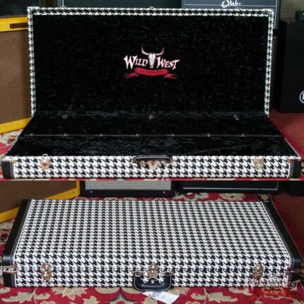 G&G Quality Case Wild West Guitar 7 Guitar Case Stand Houndstooth with Black Interior