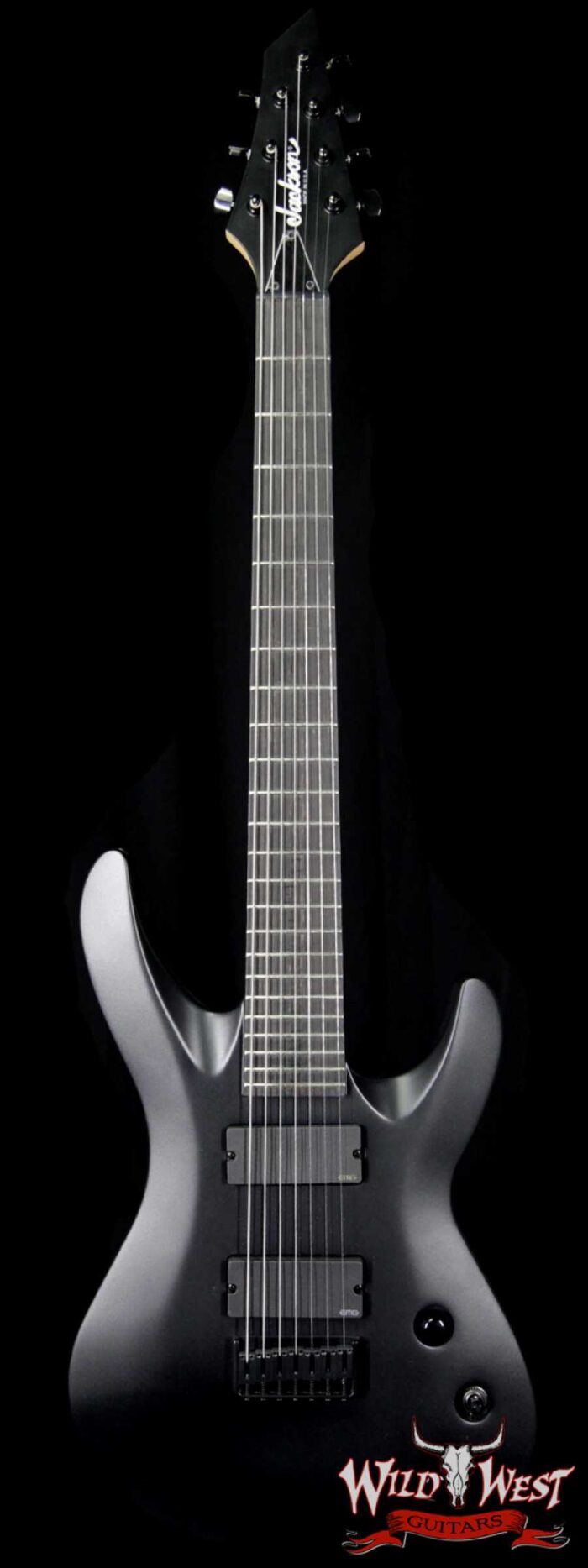 Jackson USA Select B7 EMG Deluxe Neck-Thru HH 7-String Baritone Satin Black - Image 1