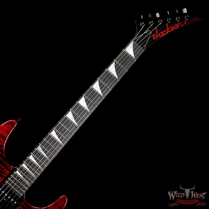 Summer Event #707 Jackson Custom Shop Soloist HSS Hardtail Trans Red w/ Comp Stripes Painted by Travis Shannon - Image 8
