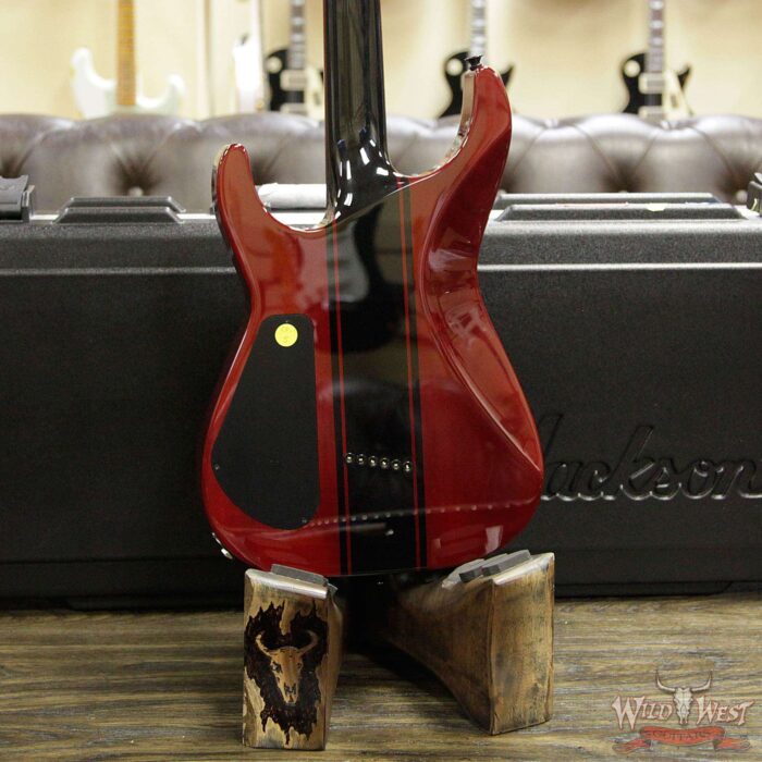 Summer Event #707 Jackson Custom Shop Soloist HSS Hardtail Trans Red w/ Comp Stripes Painted by Travis Shannon - Image 12