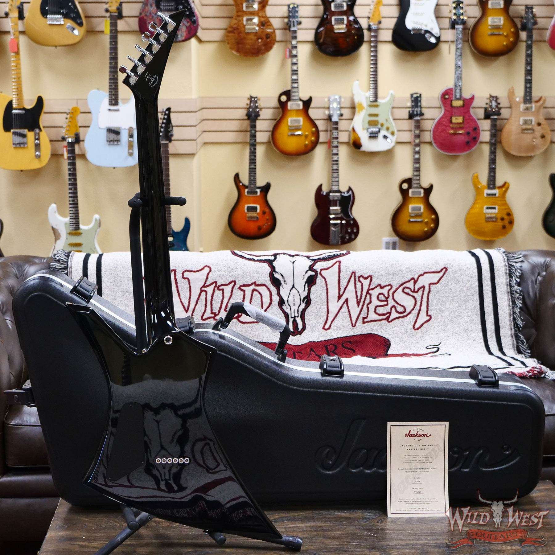 jackson-j10124-d6__wwg.jpg Jackson Custom Shop Pat McGarry Masterbuilt Cracked Mirror Kelly HH EMG Pickups TOM String-Thru Body - Image 10
