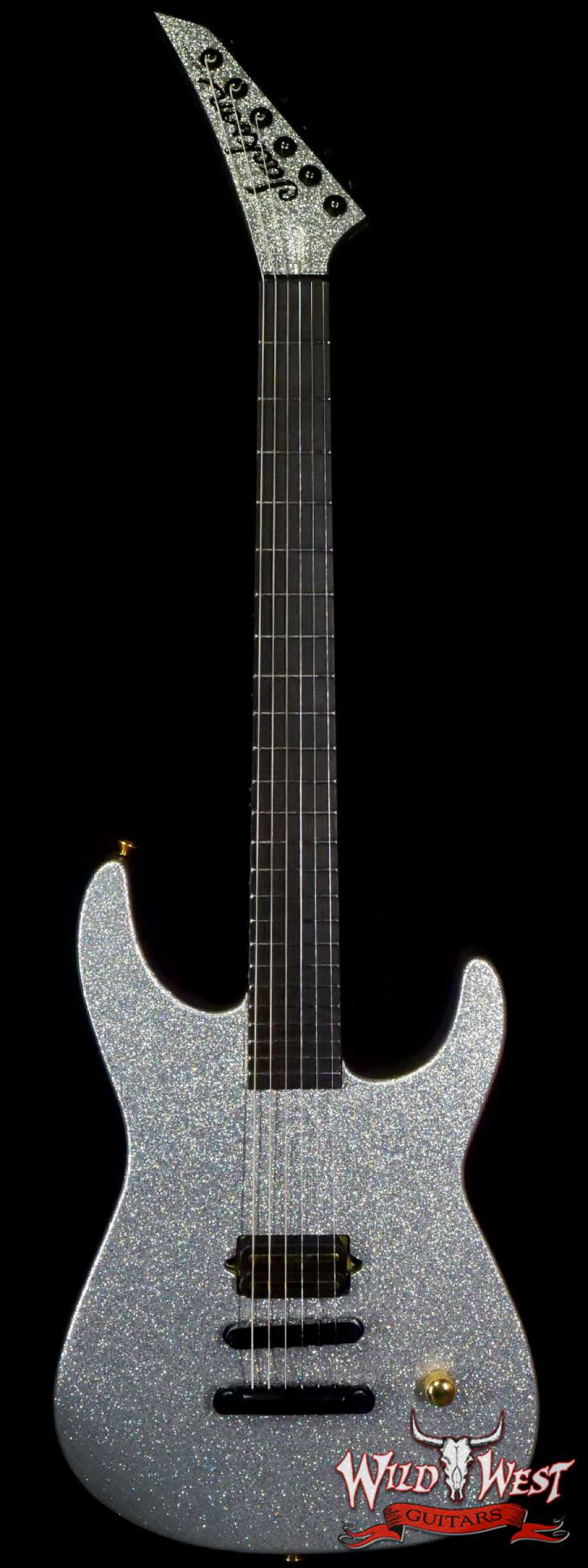 jackson-j10514-main__wwg_large.jpg Jackson USA Custom Shop SL1H Soloist Hardtail Tune-O-Matic Bridge Silver Sparkle - Image 1