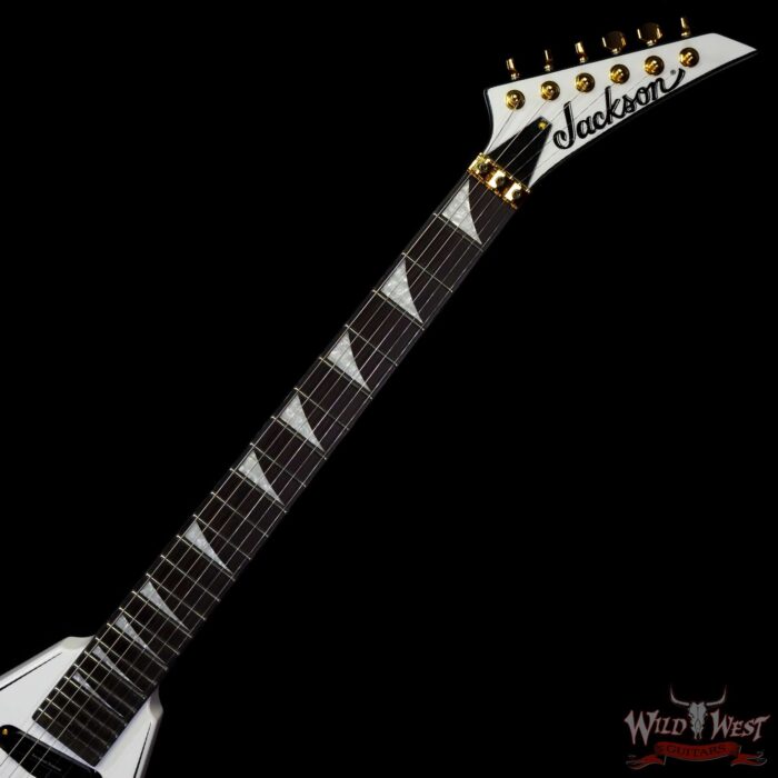 Jackson Concept Series Rhoads RR24 HS Ebony Fingerboard White with Black Pinstripes - Image 4