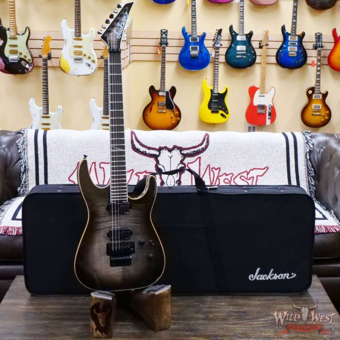 Jackson Limited Edition Wildcard Series Solois SL2FM Ebony Fingerboard Fishman Fluence Pickups Transparent Black Burst - Image 4
