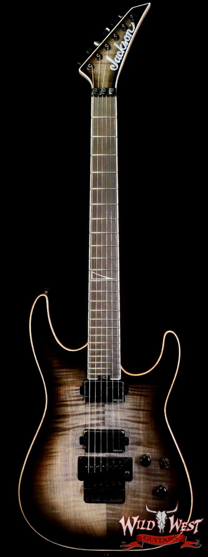 Jackson Limited Edition Wildcard Series Solois SL2FM Ebony Fingerboard Fishman Fluence Pickups Transparent Black Burst - Image 1