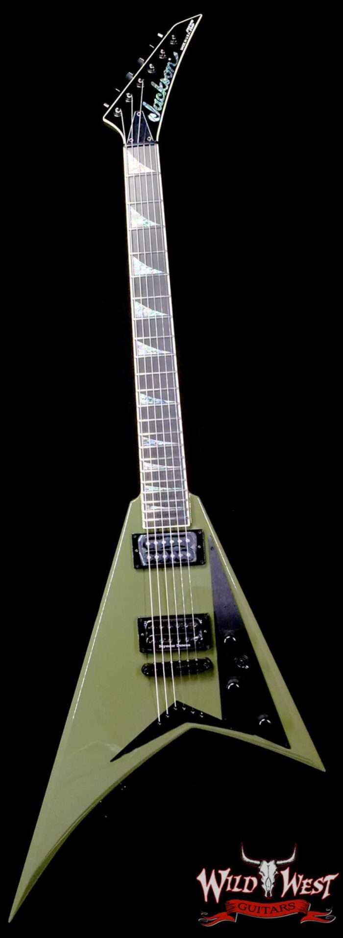Jackson USA Custom Shop Randy Rhoads RR 2H Tune-O-Matic Bridge NOS Gloss Olive Drab Green 7.30 LBS - Image 1