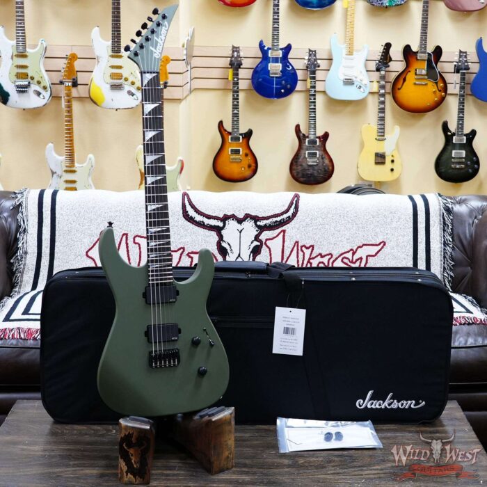 Jackson American Series SL2MG HT Soloist Hardtail EMG Pickups Ebony Fingerboard Matte Army Drab 7.50 LBS - Image 5