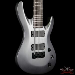 Jackson USA Select B8MG Deluxe Neck-Thru HH 8-String Baritone EMG Pickups Satin Grey - Image 4