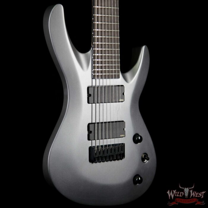 Jackson USA Select B8MG Deluxe Neck-Thru HH 8-String Baritone EMG Pickups Satin Grey - Image 4