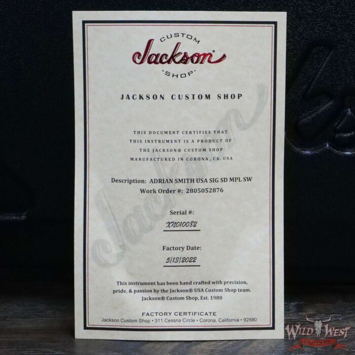 Jackson USA Custom Shop Signature Adrian Smith San Dimas SDM Maple Fingerboard Snow White - Image 12