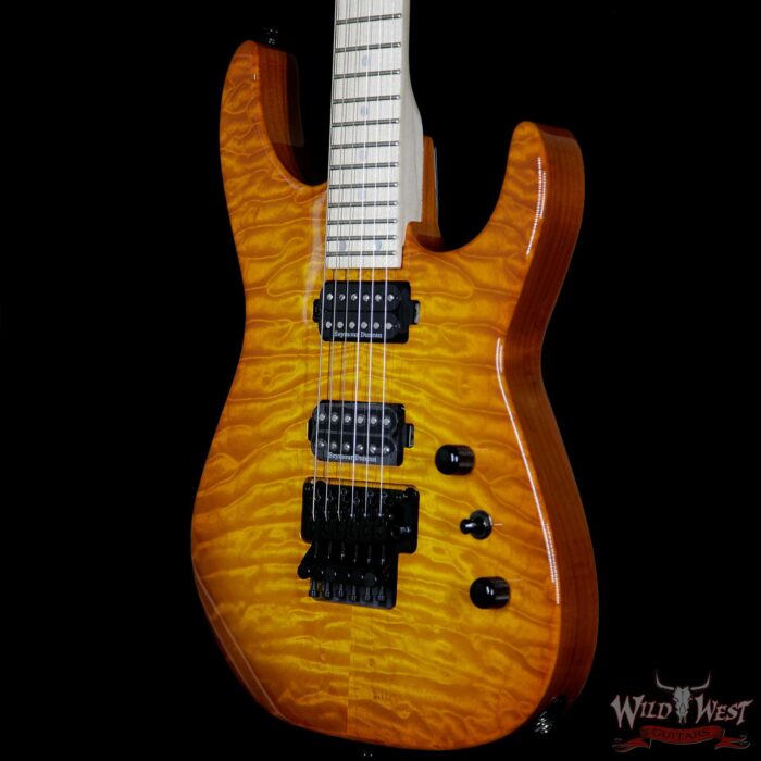 2017 Jackson Custom Shop Dinky DK 2H Floyd Rose Quilt Maple Top Amber Sunburst - Image 2