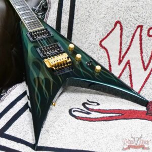 Jackson Custom Shop King V Floyd Rose KV2 Green Ghost Flame - Image 7