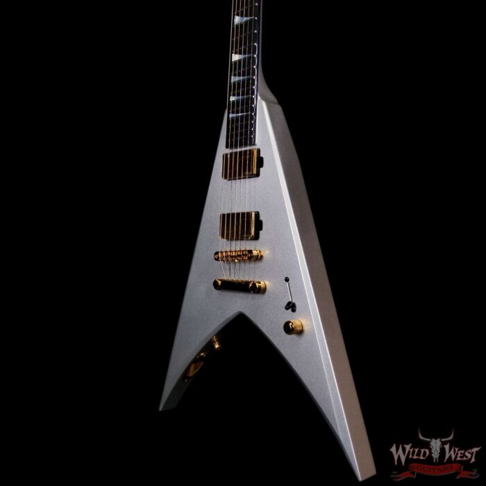 Jackson USA Custom Shop Limited Edition King V Fishman Fluence Modern Humbuckers TOM Bridge Gloss Quicksilver - Image 2