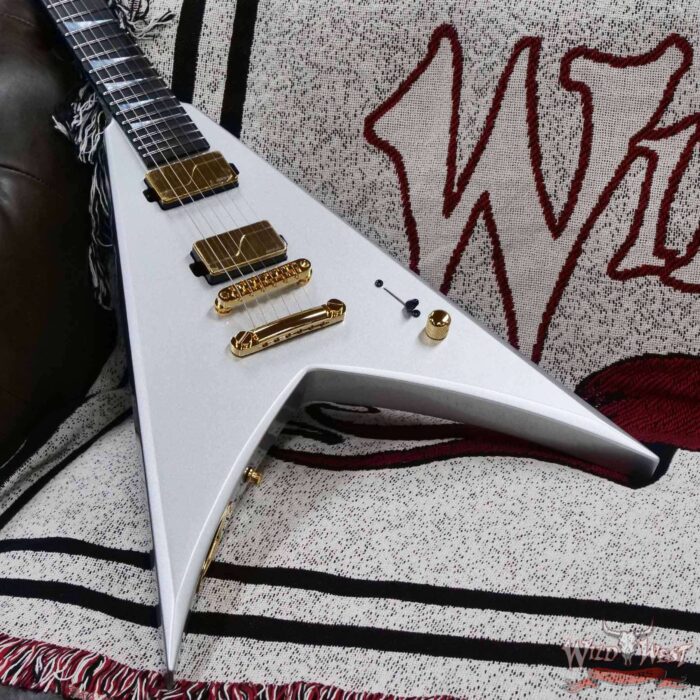 Jackson USA Custom Shop Limited Edition King V Fishman Fluence Modern Humbuckers TOM Bridge Gloss Quicksilver - Image 8