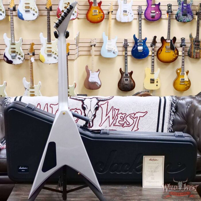 Jackson USA Custom Shop Limited Edition King V Fishman Fluence Modern Humbuckers TOM Bridge Gloss Quicksilver - Image 9
