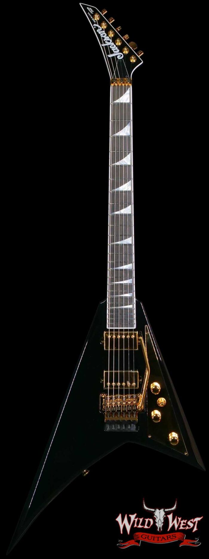 Jackson Custom Shop Randy Rhoads RR-24 Floyd Rose NOS Black with Gold Hardware 7.95 LBS - Image 1