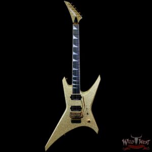 Jackson Custom Shop Warrior Dual Humbucker Floyd Rose Ebony Fingerboard NOS Gold Sparkle with Gold Hardware 8.10 LBS - Image 3