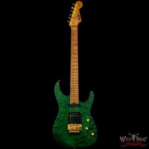 Jackson Custom Shop USA Signature Phil Collen PC Satin Stain Caramelized Flame Maple Fingerboard Satin Transparent Green - Image 3