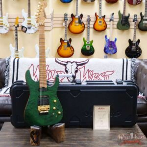 Jackson Custom Shop USA Signature Phil Collen PC Satin Stain Caramelized Flame Maple Fingerboard Satin Transparent Green - Image 6