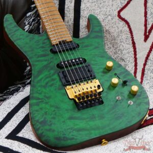 Jackson Custom Shop USA Signature Phil Collen PC Satin Stain Caramelized Flame Maple Fingerboard Satin Transparent Green - Image 8