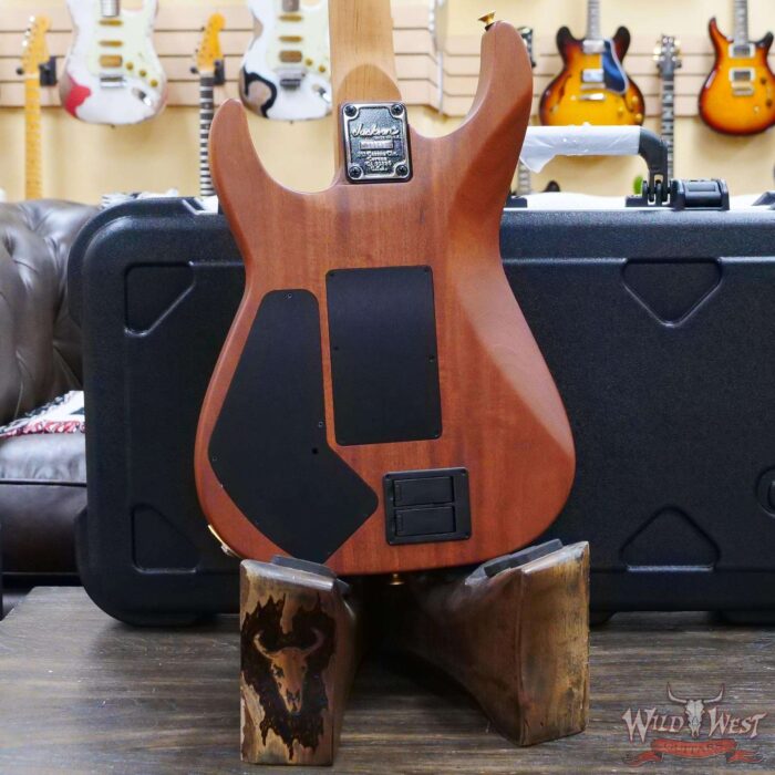 Jackson Custom Shop USA Signature Phil Collen PC Satin Stain Caramelized Flame Maple Fingerboard Satin Transparent Green - Image 11