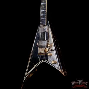 Jackson Custom Shop USA Special Edition Randy Rhoads RR-22 Floyd Rose Heavy Relic Black with White Pinstripes 8.15 LBS - Image 2
