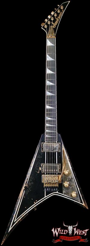 Jackson Custom Shop USA Special Edition Randy Rhoads RR-22 Floyd Rose Heavy Relic Black with White Pinstripes 8.15 LBS