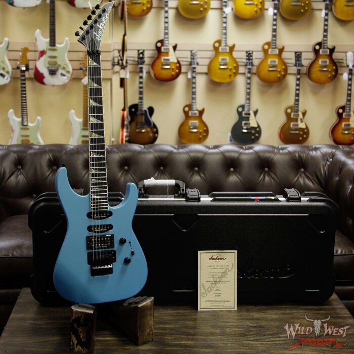 Jackson Custom Shop Wild West Soloist SL1 HSS Seymour Duncan Pickups Ebony Fingerboard Matte Blue Frost - Image 7