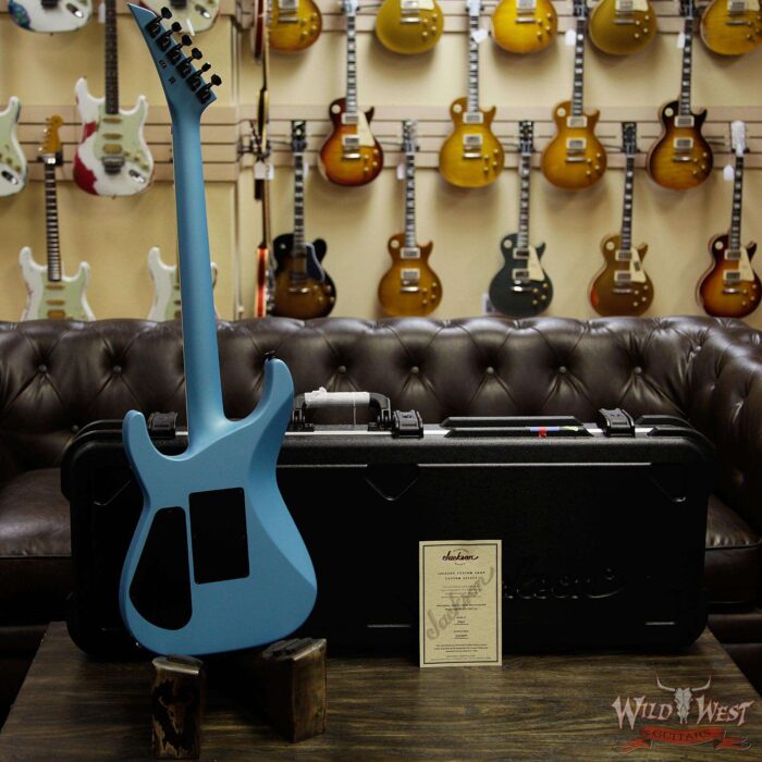 Jackson Custom Shop Wild West Soloist SL1 HSS Seymour Duncan Pickups Ebony Fingerboard Matte Blue Frost - Image 10