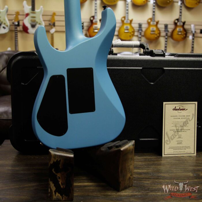 Jackson Custom Shop Wild West Soloist SL1 HSS Seymour Duncan Pickups Ebony Fingerboard Matte Blue Frost - Image 12