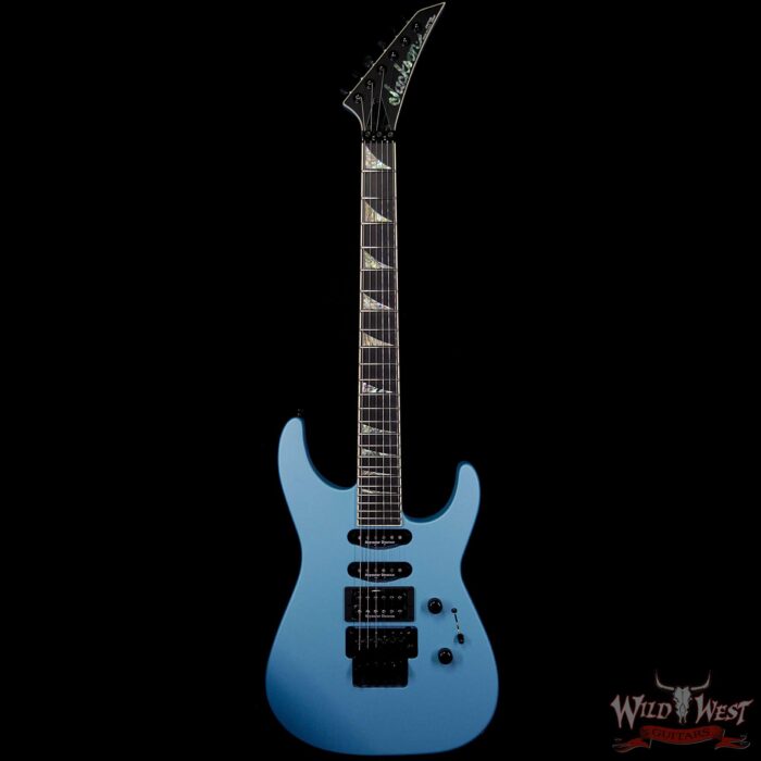 Jackson Custom Shop Wild West Soloist SL1 HSS Seymour Duncan Pickups Ebony Fingerboard Matte Blue Frost - Image 4