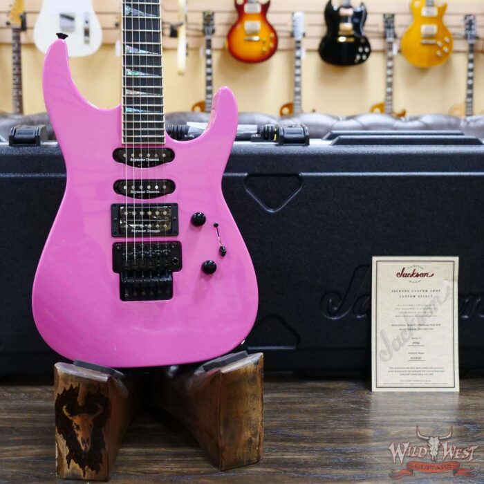 Jackson USA Custom Shop SL1 Soloist HSS Floyd Rose Ebony Fingerboard Platinum Pink - Image 7