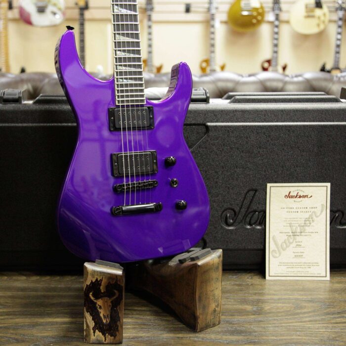 Jackson Custom Shop Wild West Soloist SL2H Stoptail Bare Knuckle Juggernaut Pickups Ebony Fingerboard Pavo Purple - Image 9