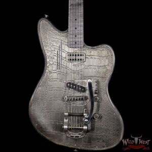 James Trussart SteelTeleMaster Antique Silver Gator Engraved Driftwood Finish Alder Body with Bigsby - Image 3
