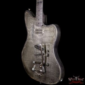 James Trussart SteelTeleMaster Antique Silver Gator Engraved Driftwood Finish Alder Body with Bigsby - Image 2