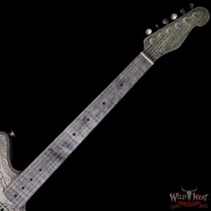 James Trussart SteelTeleMaster Antique Silver Gator Engraved Driftwood Finish Alder Body with Bigsby - Image 9