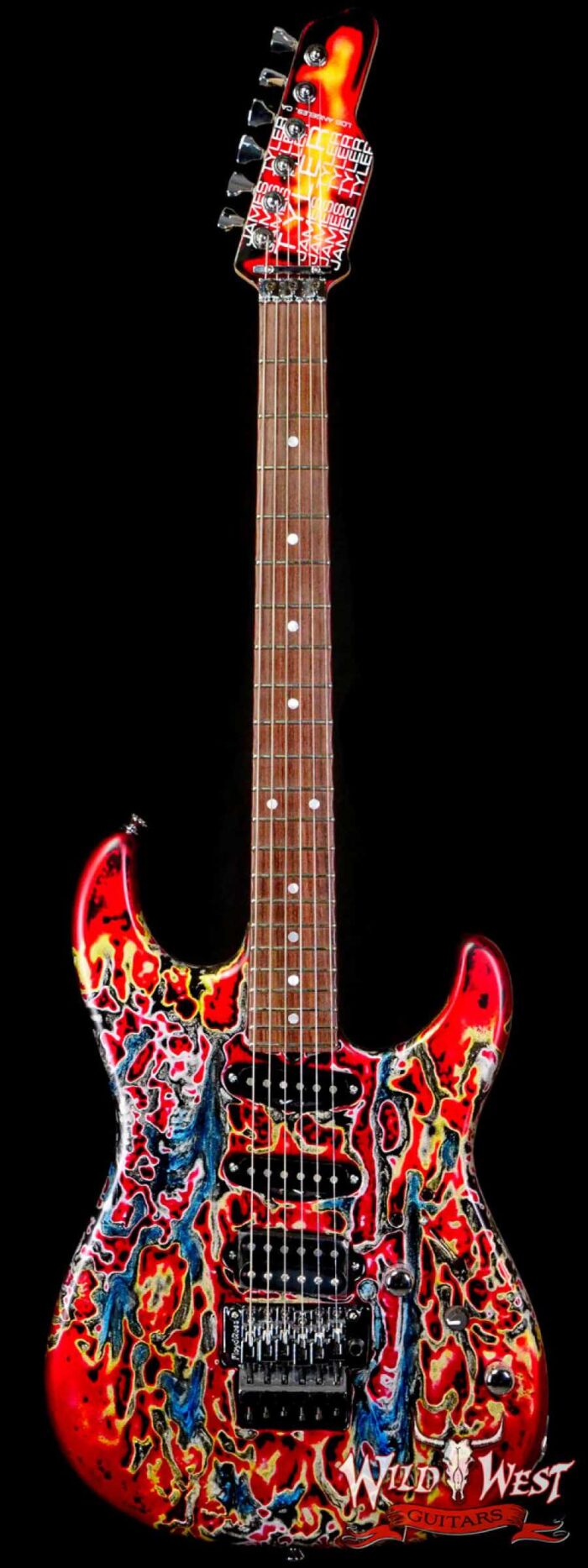James Tyler USA Studio Elite HD Floyd Rose HSS Rosewood Fingerboard Midboost Preamp Humbucker Split Burning Water - Image 1