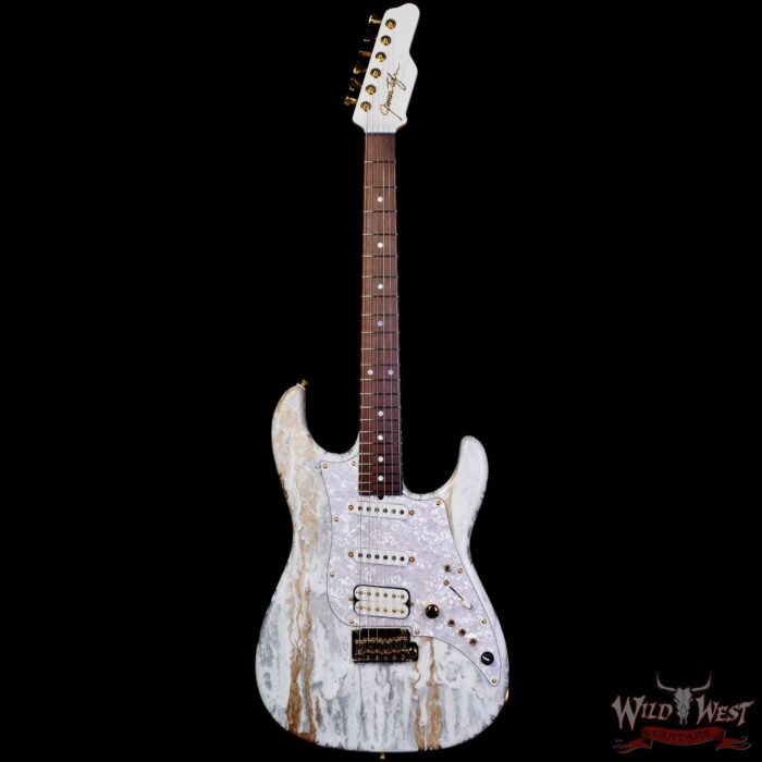 James Tyler USA Studio Elite Alder Body Indian Rosewood Fingerboard White Shmear with Gold Hardware 7.65 LBS - Image 3